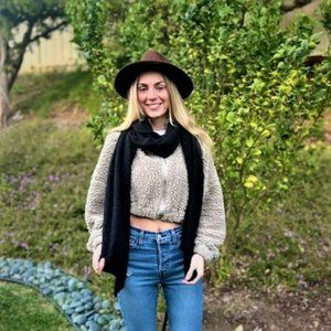 Soft, Black Oblong Scarf